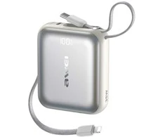 Išorinė baterija Awei AS-181 10000mAh 35W USB-C + „Lightning“/USB-C laidas