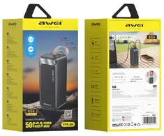 Powerbank Awei PA-81 50000mAh 65W PD 2xUSB-A/USB-C juodos spalvos