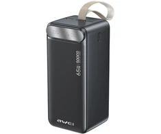 Powerbank Awei PA-81 50000mAh 65W PD 2xUSB-A/USB-C juodos spalvos