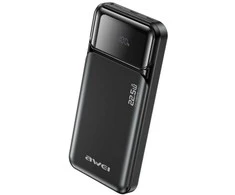 Nešiojamoji baterija Awei PA-90 10000mAh 22.5W PD 2xUSB-C, juoda