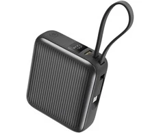 PowerBank Energea Integra Mini 35 10000mAh kabelis USB-C PD35W pilkos spalvos