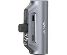 Nešiojama išorinė baterija USAMS PB79 Mini Tail Plug 3000mAh USB-C pilka