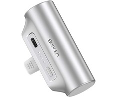 Powerbank USAMS PB79 Mini Tail Plug Portable 3000mAh USB-C sidabrinė
