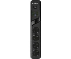 Proove Power Strip 2m 3000W maitinimo lizdas P-04 (4xAC + 4xUSB + 2xType-C) juodos spalvos