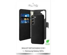 SBS Puro PURO Wallet Detachable - Dėklas 2w1 Samsung Galaxy S23+ (juoda)