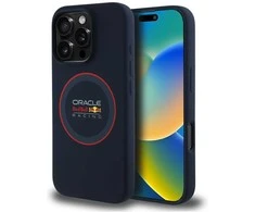 Red Bull Raudona Bull Raudona Bull silikoninis Raudona Ring MagSafe Apple iPhone 16 Pro Max dėklas telefonui mėlynos spalvos