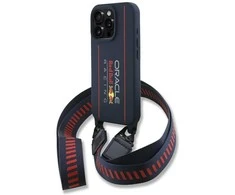 Red Bull Raudona Bull Raudona Bull silikoninis Vertical Logo MagSafe Case + Crossbody Strap for iPhone 16 Pro Max dėklas telefonui mėlynos spalvos