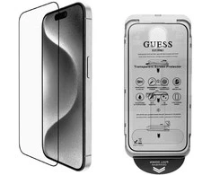 Rinkinys 2in1 Guess BP Rhinestone apsauginis stiklas ekranui ir kamerai Apple iPhone 16 Pro Max