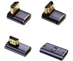 HDMI adapterių rinkinys 4smarts 8K 4 vnt – aukštyn, žemyn, šoninis, kabelio jungtis, pilkos