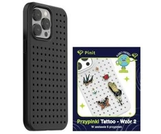Pinit Rinkinys Dėklas Pinit Dynamic + Tattoo Pin iPhone 14 Pro Max 6.7" juoda/juodas wzór 2