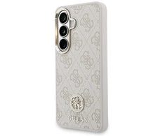 Cg Mobile Sas Rinkinys Dėklas + Smycz Guess 4G Big Rhinestone Triangle Strap MagSafe do Samsung Galaxy S26 rožinė