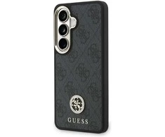 Cg Mobile Sas Rinkinys Dėklas + Smycz Guess 4G Big Rhinestone Triangle Strap MagSafe do Samsung Galaxy S26 juoda