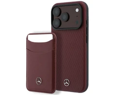 Dėklas Rinkinys etui + portfel Mercedes Grilis Pattern Leather MagSafe do iPhone 18 Pro / 17 Pro bordo spalvos
