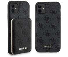 Apple iPhone 11 Guess dėklas + Powerbank MagSafe 4G Metal Logo 5000mAh (GUBPM5N614GEMGK) juodos spalvos