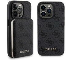 Apple iPhone 14 Pro Max Guess dėklas + Powerbank MagSafe 4G Metal Logo 5000mAh (GUBPM5P14X4GEMGK) juodos spalvos