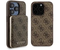 Apple iPhone 15 Pro Max Guess dėklas + Powerbank MagSafe 4G Metal Logo 5000mAh (GUBPM5P15X4GEMGW) rudos spalvos
