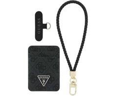 Guess wallet + hand strap set Guess triangle MagSafe juodos spalvos