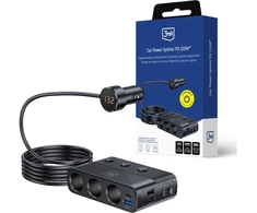 3Mk Protection Accessories - 3mk Car Power Splitter 120W PD QC PPS USB 3A1C3Socket Juodas