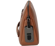 Saszetka su zamkiem na odcisk palca 4smarts Tech-Clutch Secure ruda