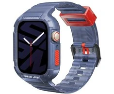Skinarma apyrankė+Dėklas Saido 2in1 Apple Watch 45/44mm dark mėlynas