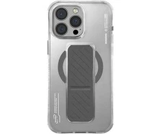 Skinarma dėklas Axon Apple iPhone 16 Pro Max 6.9" magnetinis įkrovimo ir laikymo stovas, titano spalvos