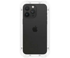 Apsauginis stiklas telefonui Apple iPhone 15 Pro Max Spigen Glas.tr „EZ Fit” FC 2-pack juodos spalvos krašteliu