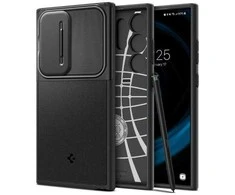 Samsung Galaxy S24 Ultra Spigen Optik Armor dėklas telefonui juodos spalvos