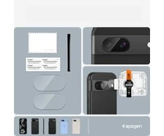 „Spigen Optik.TR EZ Fit“ fotoaparato objektyvo apsauga 2 vnt. – apsauginis stiklas, skirtas „Google Pixel 8A“ (2 vnt.) (Juodas)