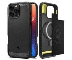 Dėklas Spigen Rugged Armor MagSafe do Apple iPhone 16 Pro Max – dėklas telefonui juodos spalvos