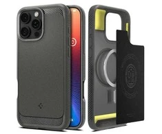 Spigen Rugged Armor MagSafe do Apple iPhone 16 Pro Max – dėklas telefonui pilkos spalvos