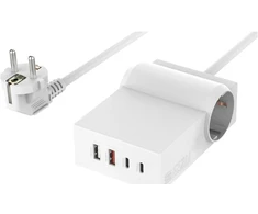 Maitinimo juosta 4smarts 4Smarts 6 in 1 USB-C/A maitinamas iš tinklo Stalinis GaN 65W