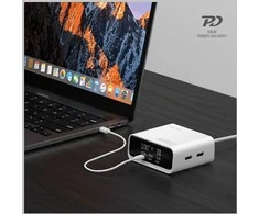 Įkrovimo stotelė 4smarts stalo įkroviklis GaN ekranas 100W 3xUSB-C + 2xUSB-A balta
