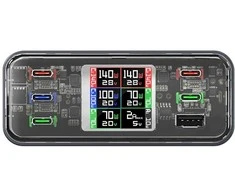 4smarts stalinis įkroviklis Lucid GaN „pasidaryk pats“ 360 W įkrovimo stotelė, 5xUSB-C, 1xUSB-A, pilka