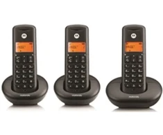 Telefonas stacionarus belaidis komplektas 3 vnt. Motorola E203 juoda