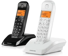 Telefonas stacionarus belaidis komplektas 2 vnt. Motorola S1202 juoda balta