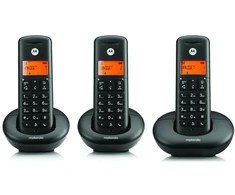 Telefonas stacionarus belaidis komplektas 3 vnt. Motorola E203 juoda