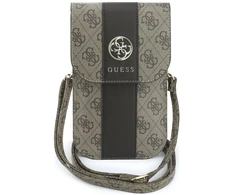 Phone bag Guess 4G & Classic Logos Stripe Strap ruda