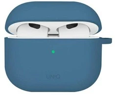 UNIQ dėklas Nexo AirPods 4 + Ear Hooks Silicone pacific mėlynas