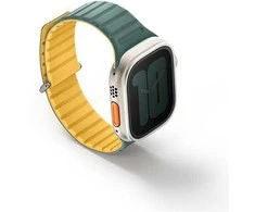 UNIQ apyrankė Revix Evo Apple Watch Series1/2/3/4/5/6/7/8/9/SE/SE2/Ultra/Ultra2 42/44/45/49mm Reversible Magnetic žalios ir geltonos spalvos