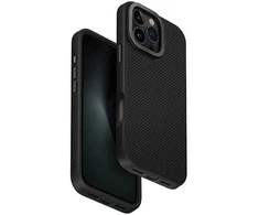 UNIQ dėklas Keva Max Apple iPhone 16 Pro Max 6.9″ Magclick Charging juodos spalvos/carbon juodos spalvos