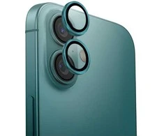 Apsauginis stiklas UNIQ Optix Aliuminio kameros apsauga su aplikatoriumi Apple iPhone 16 / iPhone 16 Plus - žalios spalvos