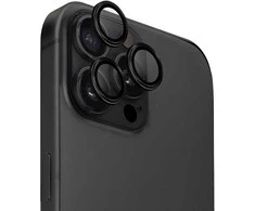 Uniq Optix aliuminio kameros objektyvo apsauga iPhone 16 Pro / 16 Pro Max su aplikatoriumi - Juodas