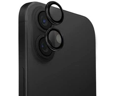 Uniq Optix aliuminio fotoaparato objektyvo apsauga iPhone 16 / 16 Plus su aplikatoriumi - juodas