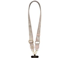 Dėklas Universal lanyard Guess CBDY 4G Tether Patch Strass Metal Logo pink