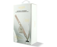 Universal lanyard with wallet Guess 4G Metal Logo pink