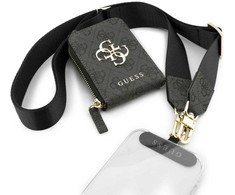 Dėklas Guess Crossbody Strap PU 4G Metal Logo + Purse juodos spalvos