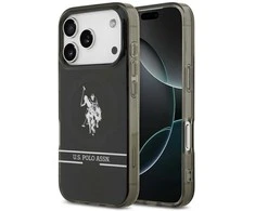 Us Polo Assn US Polo DH and Bottom Stripe Logo MagSafe dėklas skirtas Apple iPhone 17 Pro juodos spalvos