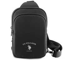 Us Polo Assn Krepšys telefonui US Polo Petit Pique Crossbody Arch juodos spalvos
