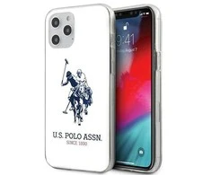 Dėklas „Us Polo Assn“ „US Polo“ USHCP12MTPUHRWH iPhone 12/12 Pro 6.1" baltas blizgus didelis logotipas