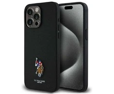 Us Polo Assn US Polo USHCP15XPEMK Apple iPhone 15 Pro Max 6,7" dėklas telefonui juodos spalvos Embroidered DH Color